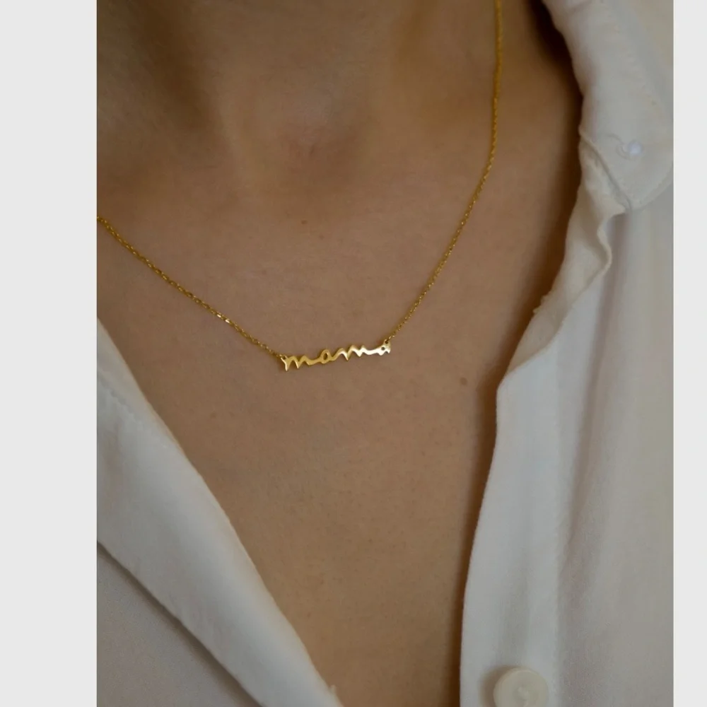 Chic Silver&Gold 'Mama' Necklace - Picture 4 of 4